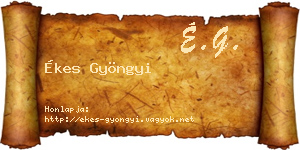 Ékes Gyöngyi névjegykártya